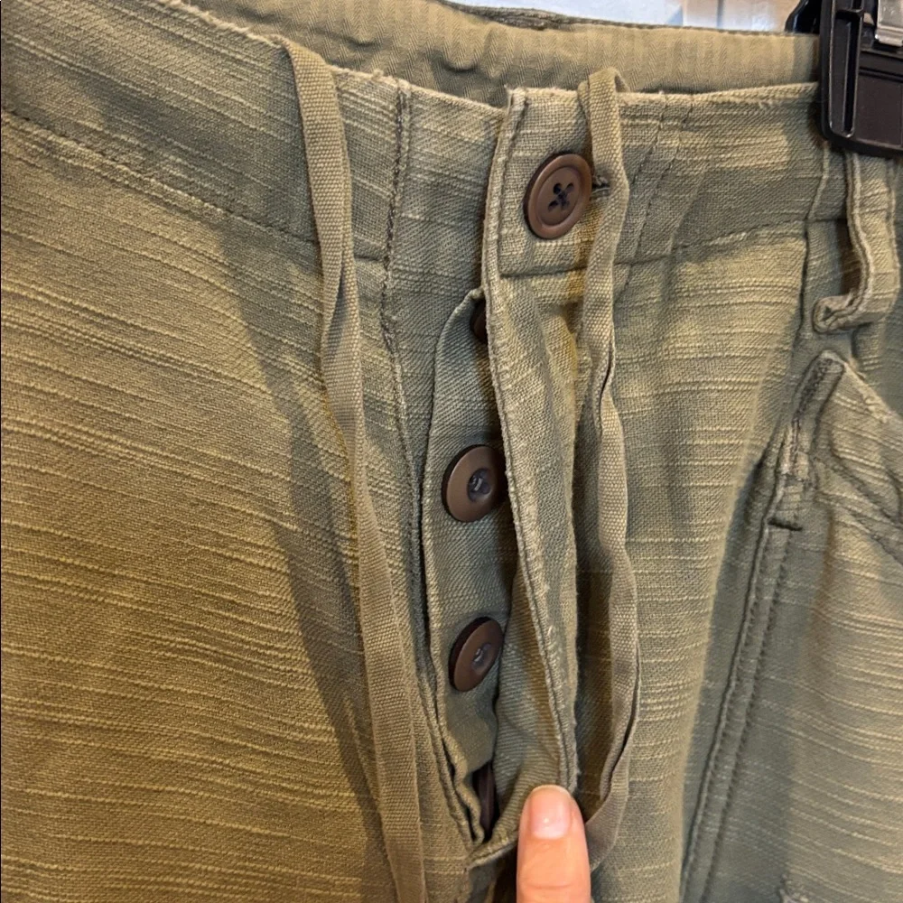 Free People Olive Green Cropped Cargo Pants - Picture 5 of 7